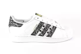 Adidas Superstar Black Silver Glitter & Strass