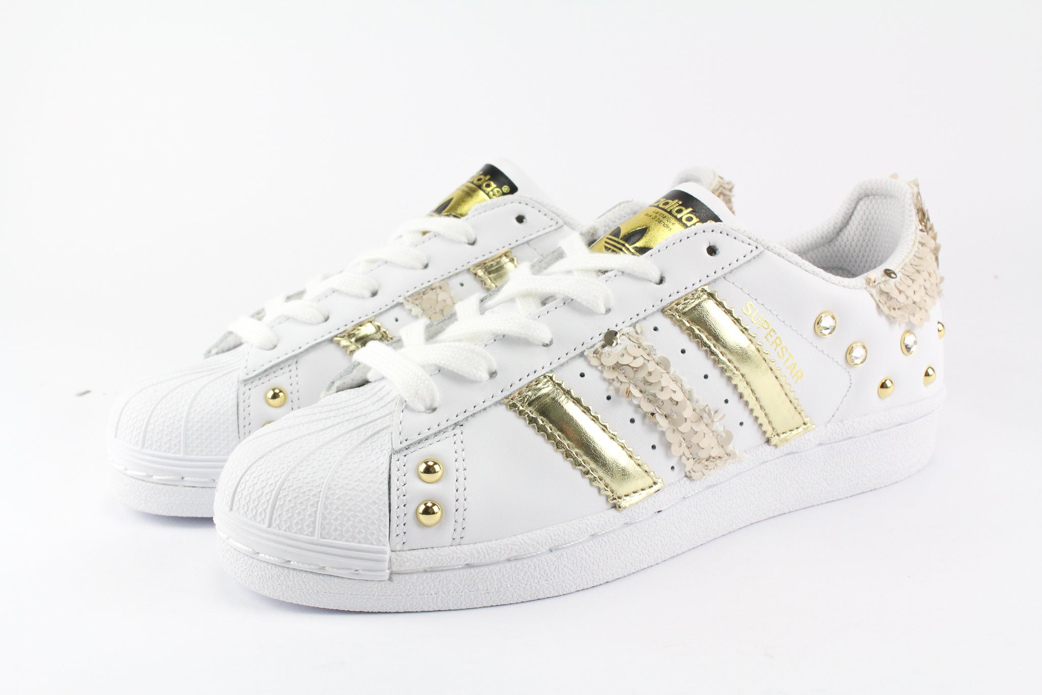 Adidas Superstar Gold Paillettes & Borchie