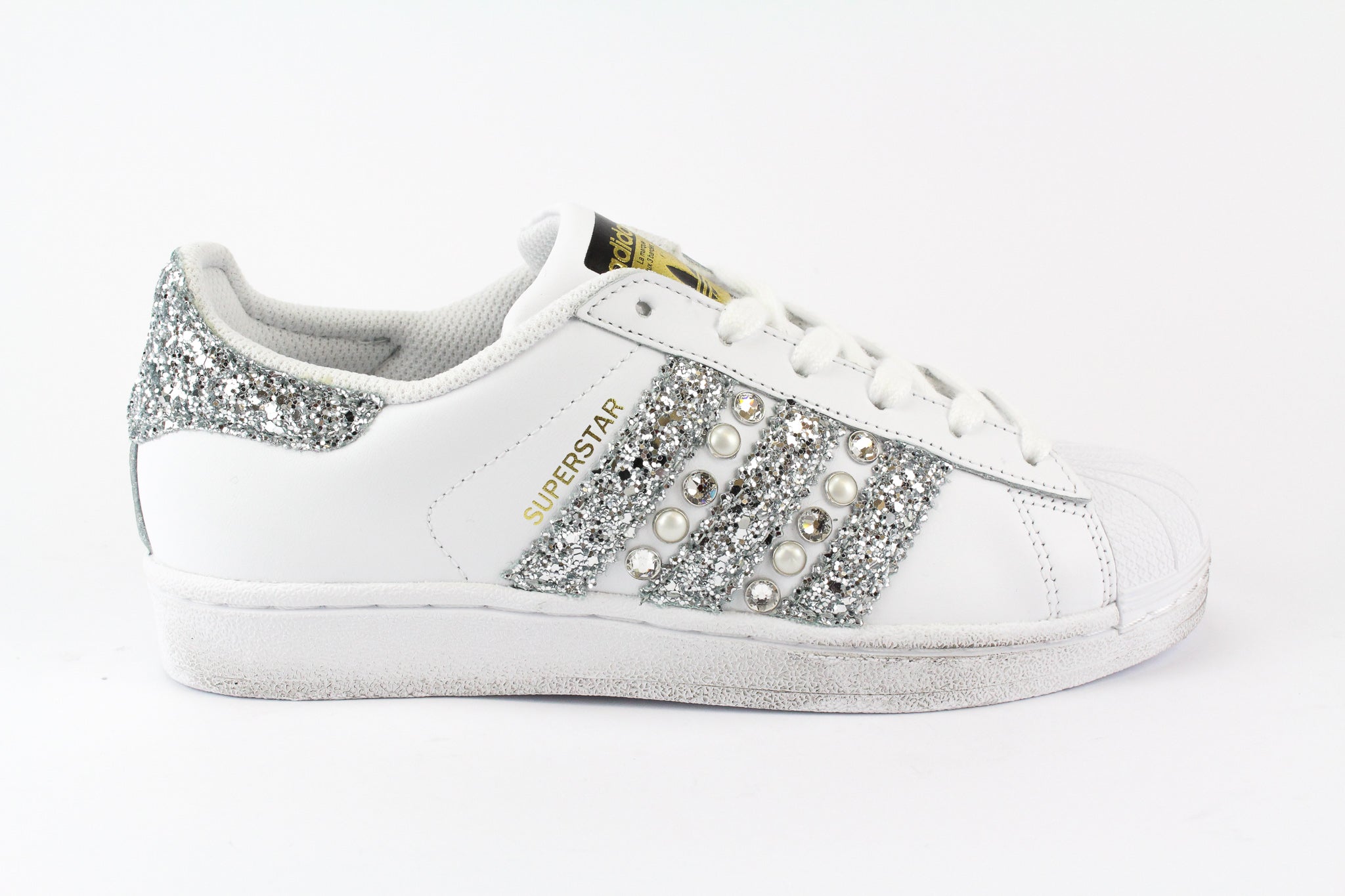 Adidas Superstar Silver Glitter Perle & Strass