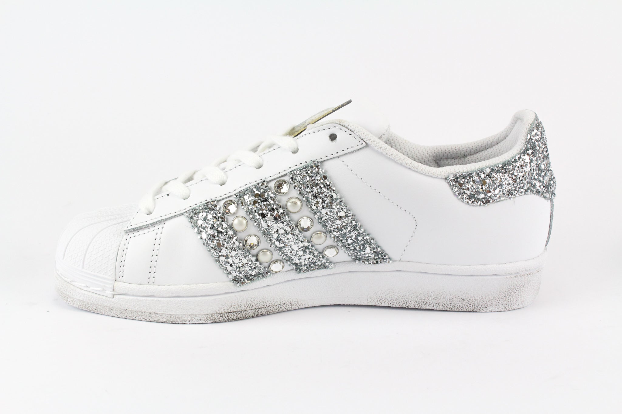 Adidas Superstar Silver Glitter Perle & Strass