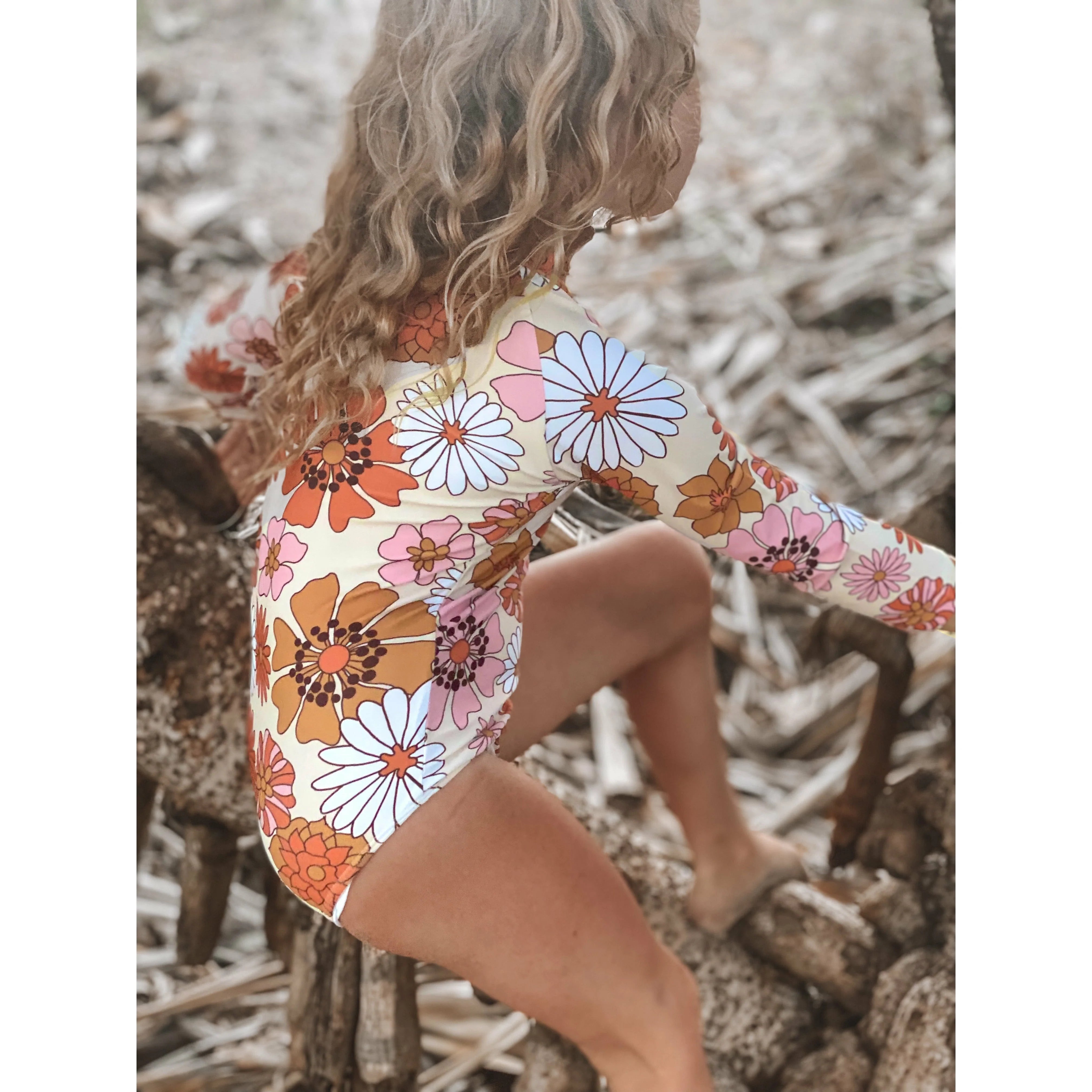 ArchNOllie Single Sided Long Sleeve Swimsuit - Woodstock