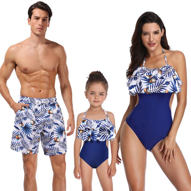 AshoreShop Family Matching Swimwear Mother Daughter Father Son