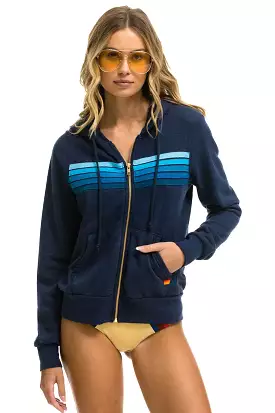 AVIATOR NATION 5 STRIPE HOODIE - NAVY // BLUE