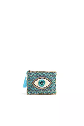 BEADED COIN PURSE EVIL EYE #2