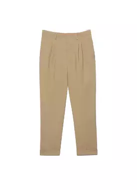 Carrot Fit Trousers With Hem And Pleats HTR100.264