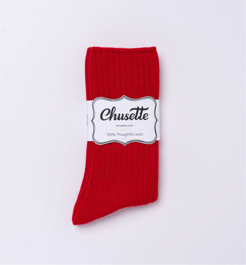 Chusette 100% Wool Socks | Candy Red