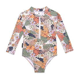 Crywolf Long Sleeve Swimsuit Tropical Floral