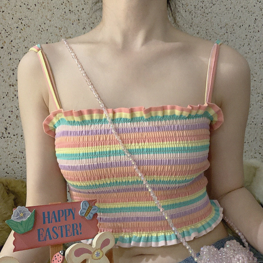 CUTE RAINBOW STRIPE VEST BY29000