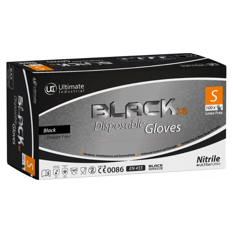 DG Maxim Black Nitrile Disposable Gloves