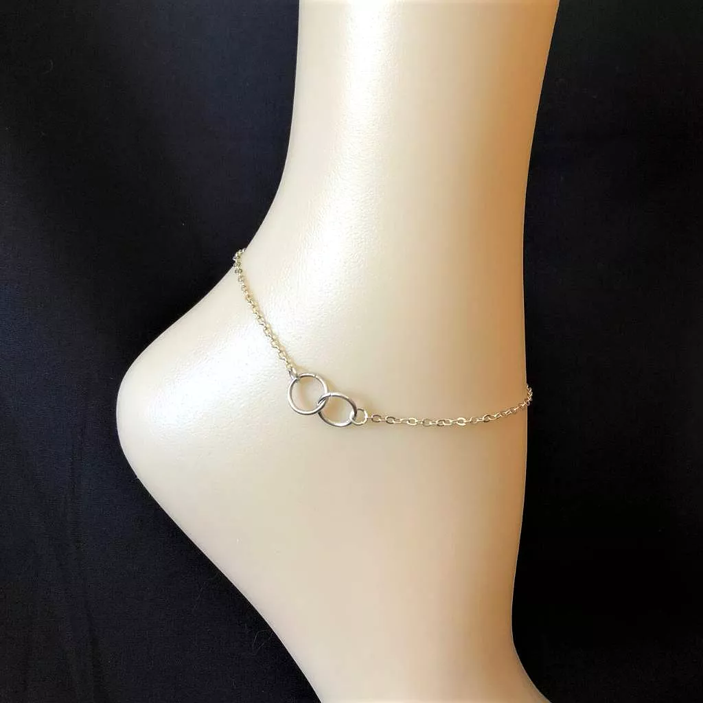 Double Silver Ring Anklet