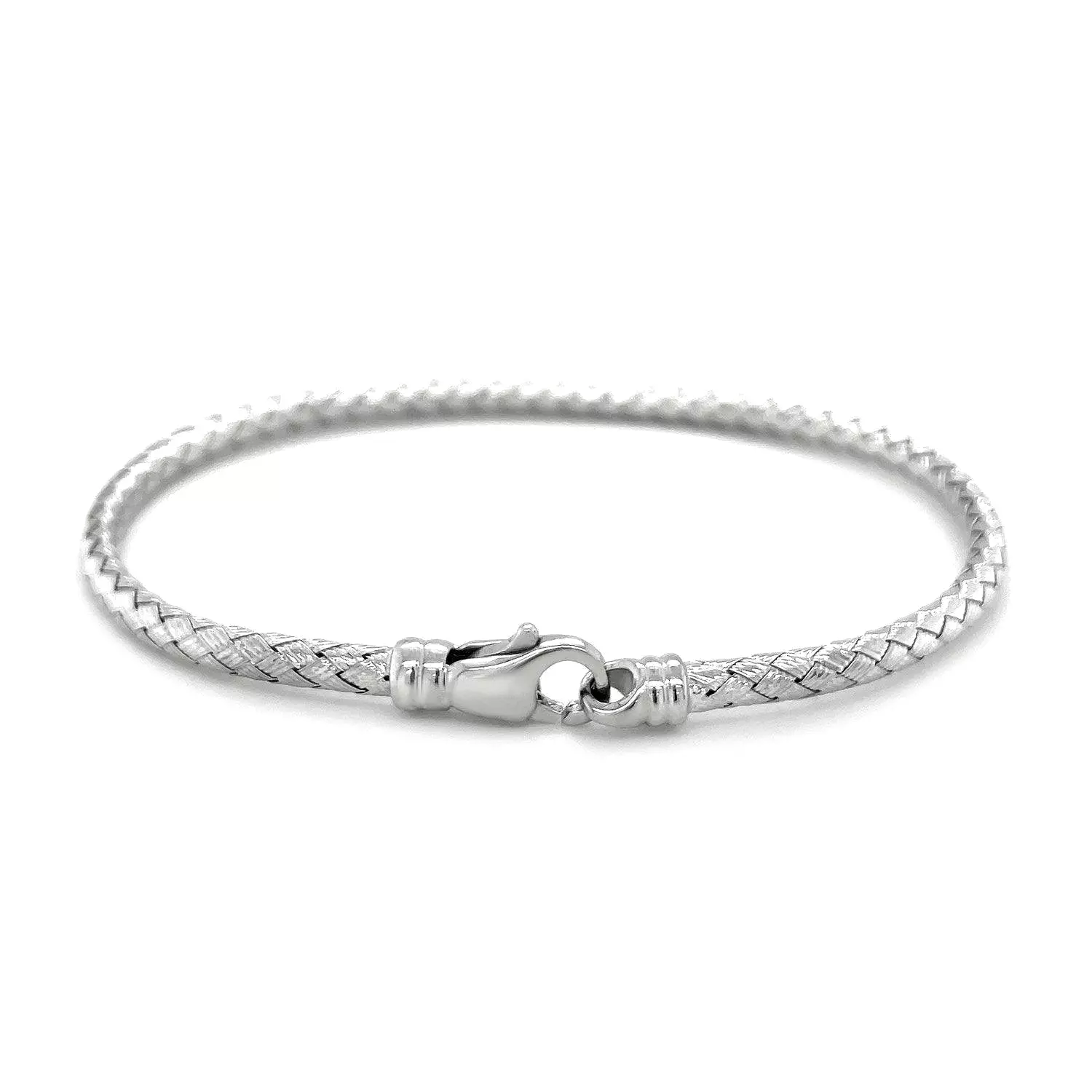 FANCY WEAVE BANGLE IN 14K WHITE GOLD (3.0M