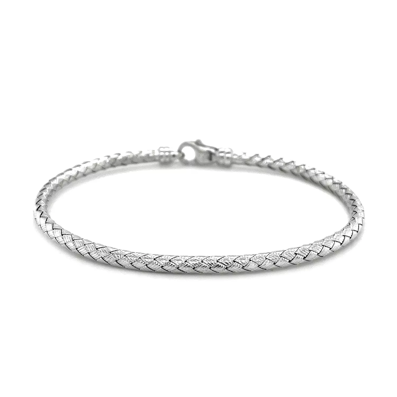 FANCY WEAVE BANGLE IN 14K WHITE GOLD (3.0M