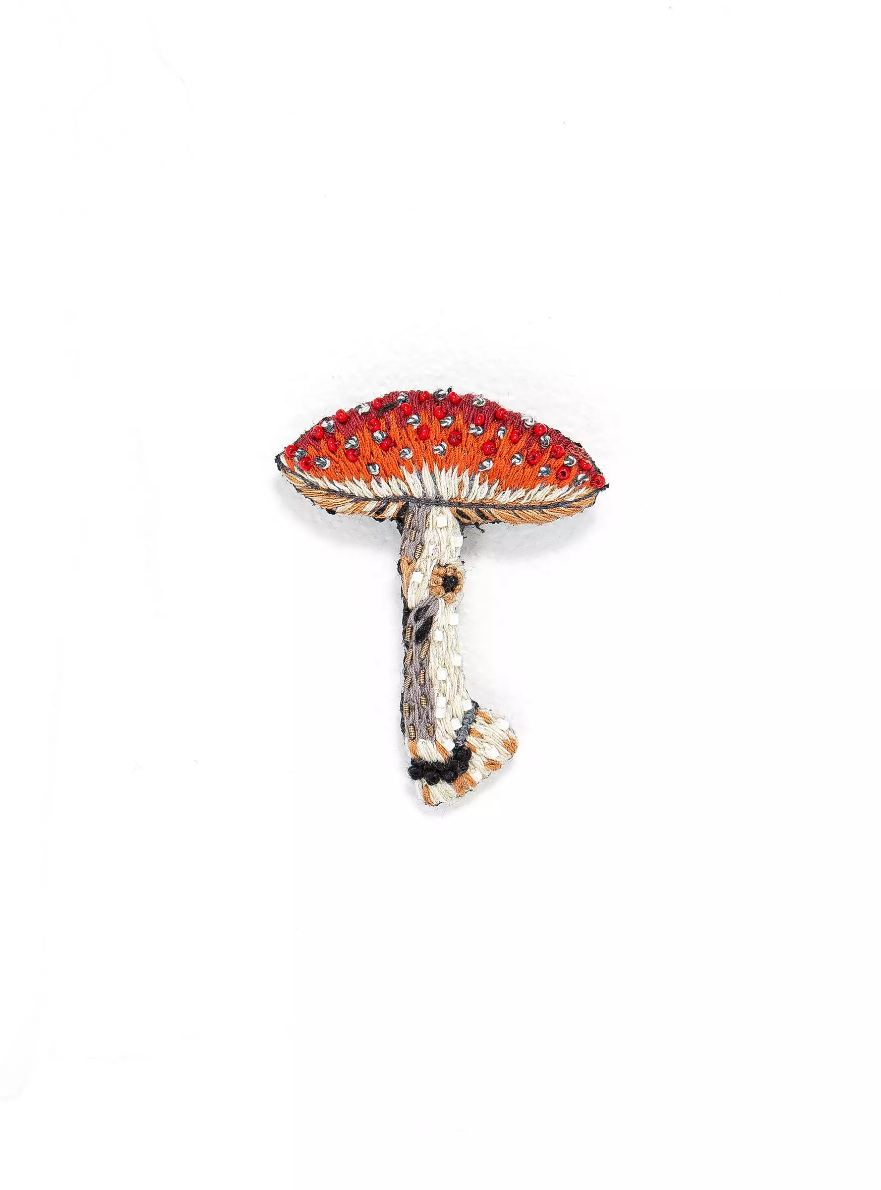 Fly Amanita Brooch Red