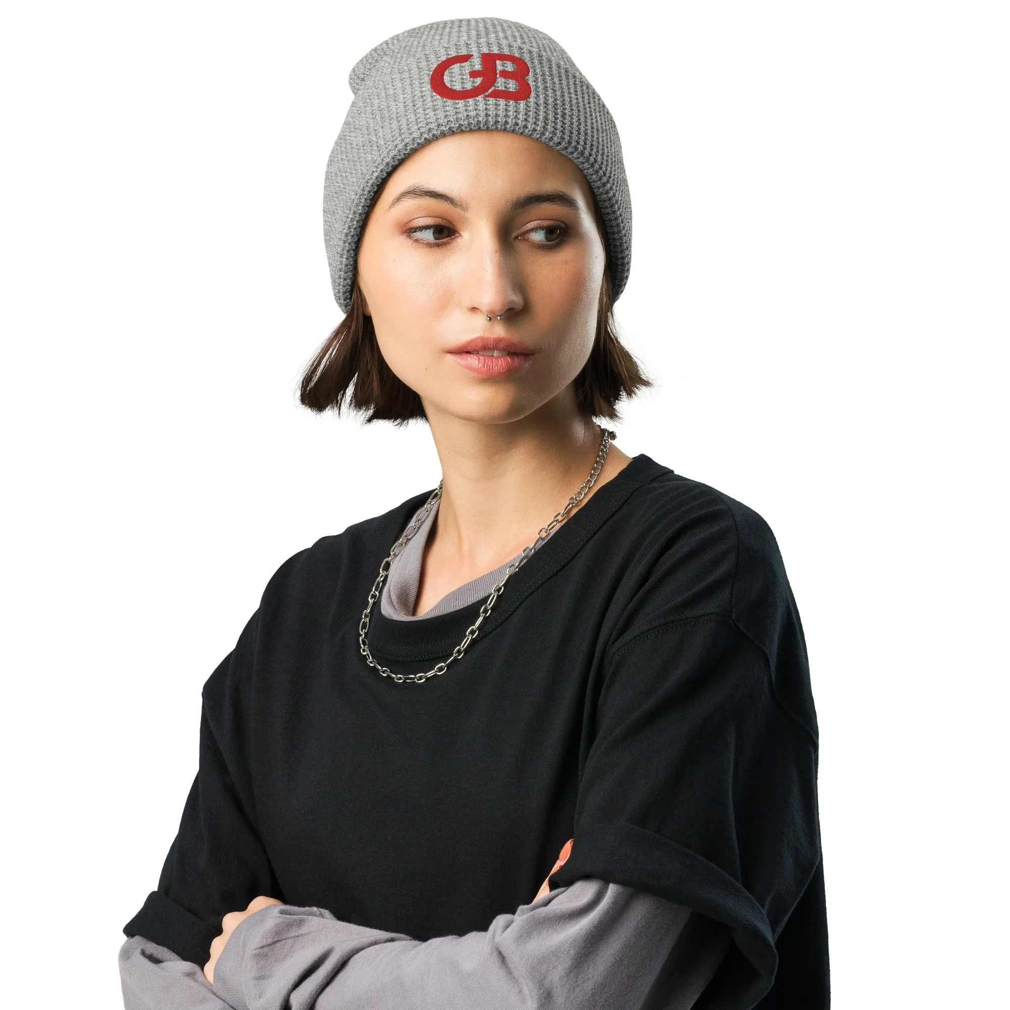 Gerald Black Waffle Beanie RED