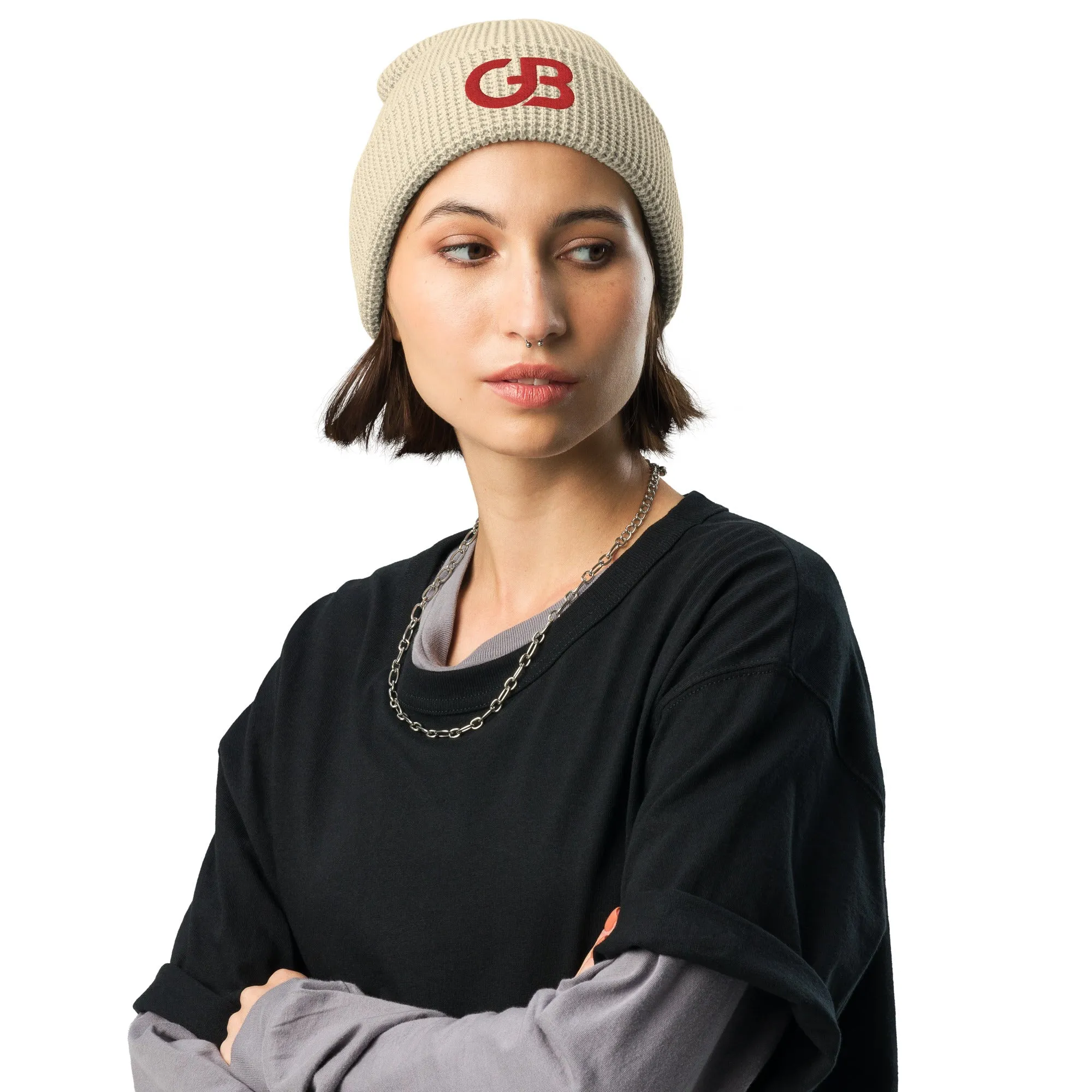 Gerald Black Waffle Beanie RED