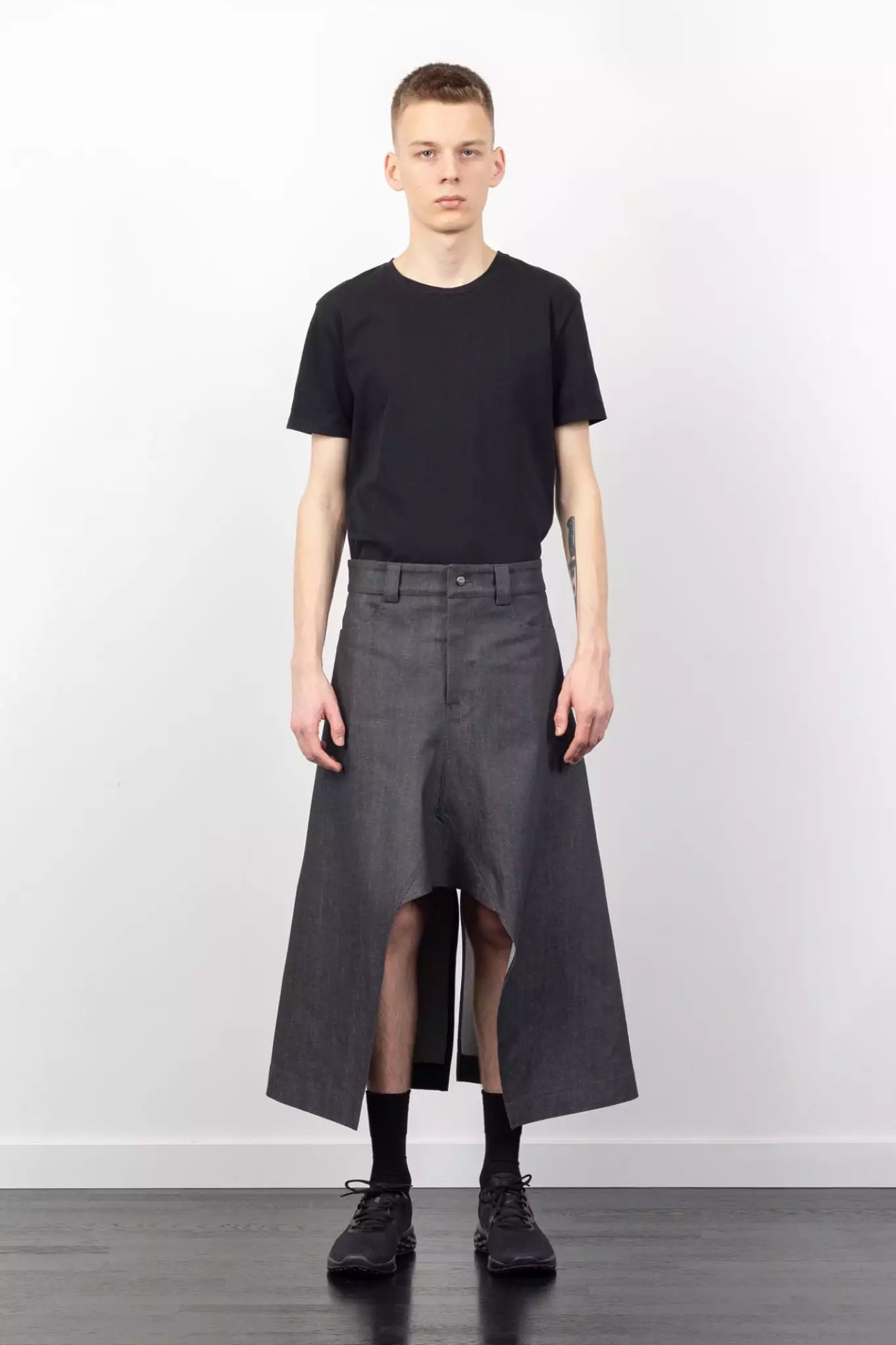 Gusset Denim Skirt