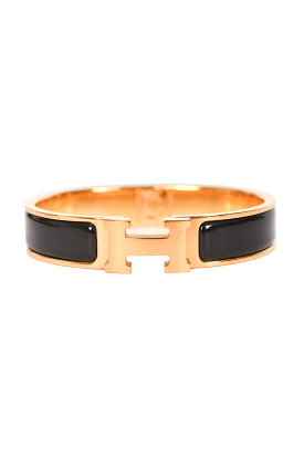 Hermes Gold/Black Clic Clac Bangle