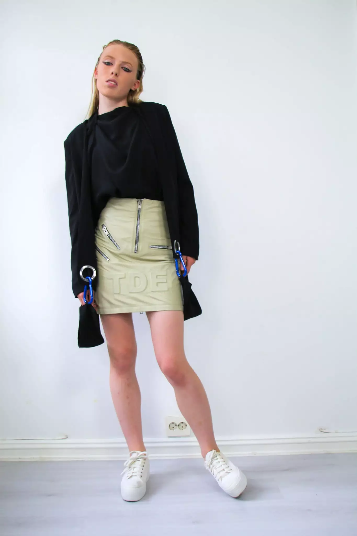 High-waist Leather Skirt