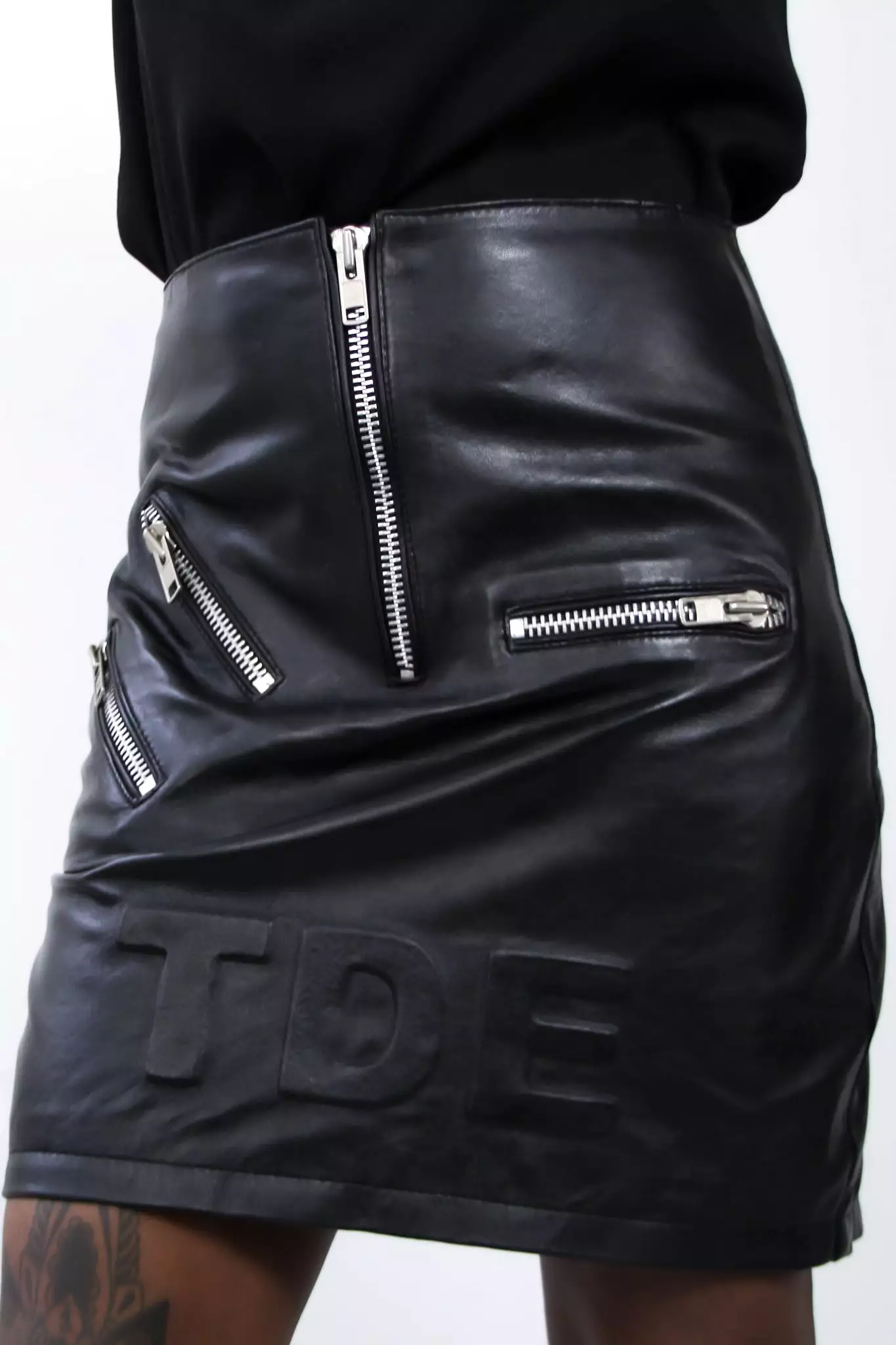 High-waist Leather Skirt