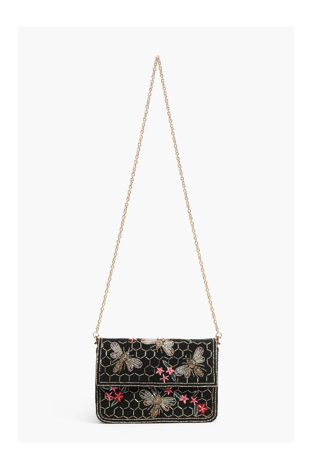 HONEY BEE BEADED CLUTCH