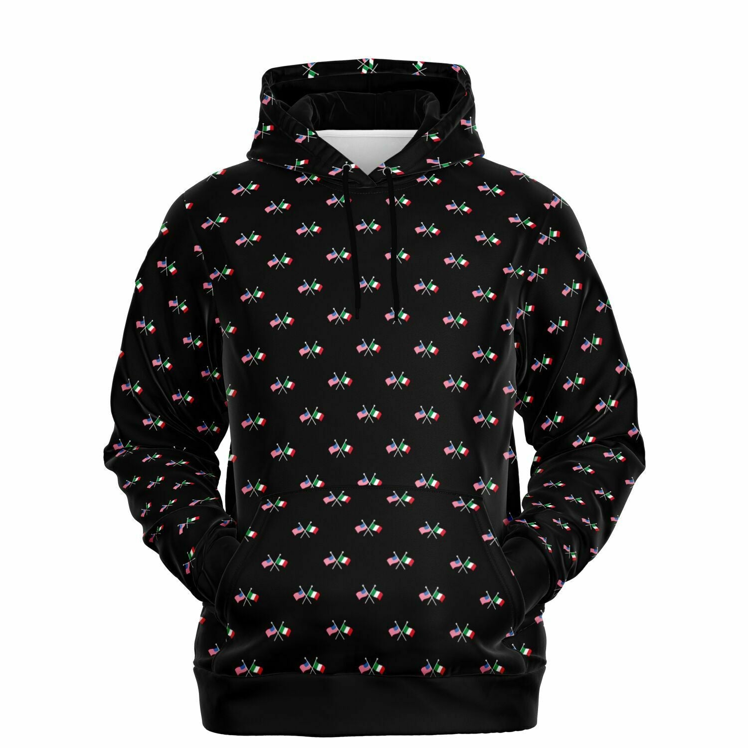 Hoodie Italian & American Flag Pattern