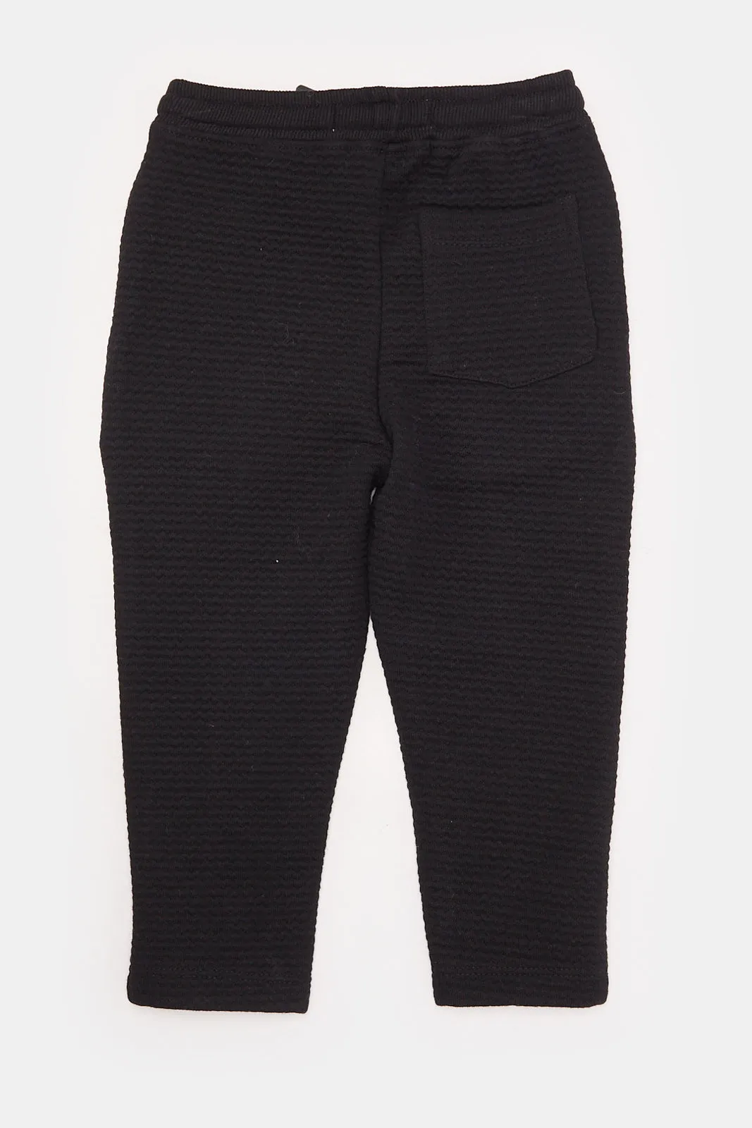 Infant Boys Black Jacquard Active Pants