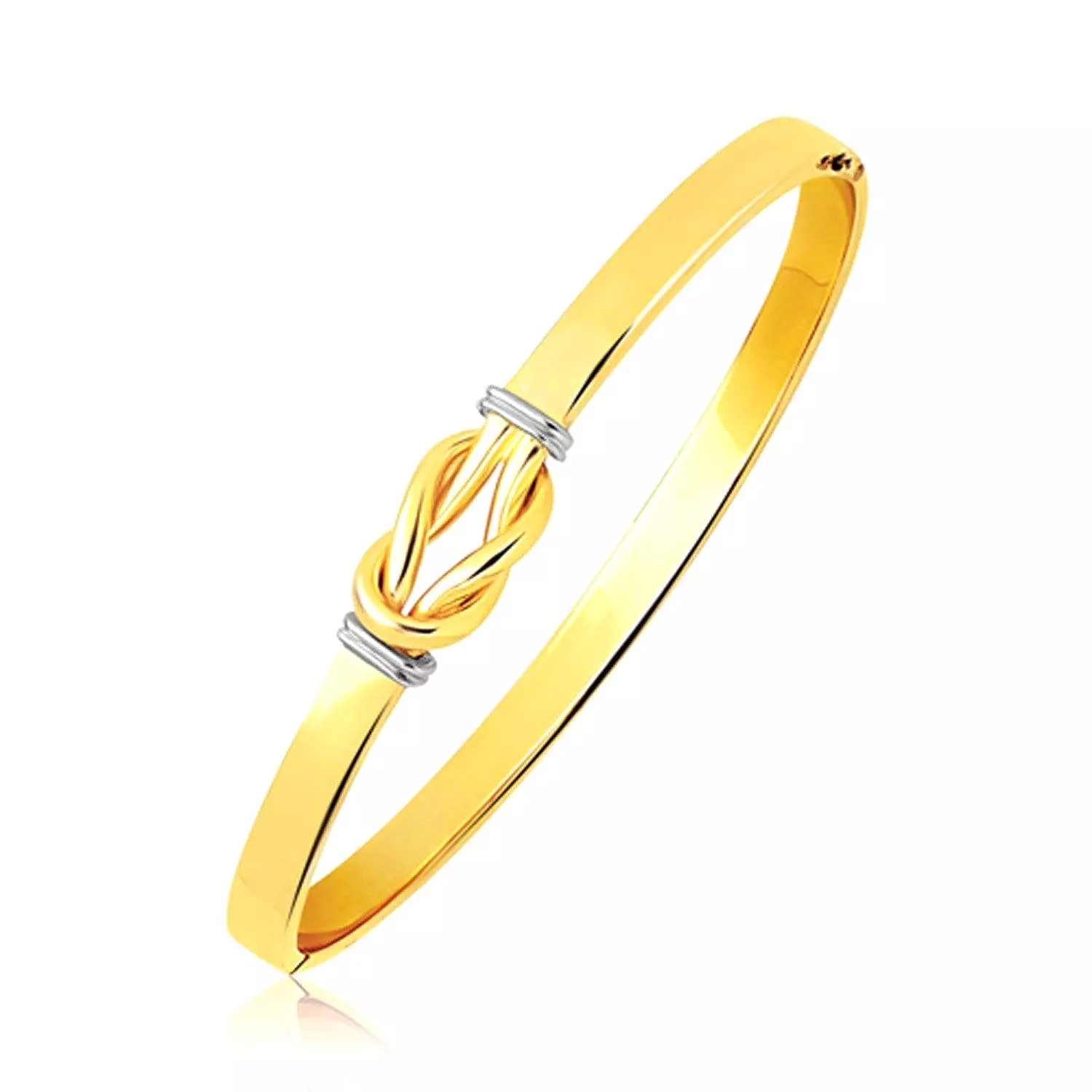 INTERTWINED KNOT SLIP ON BANGLE IN 14K TWO-TONE GOLD (5.0M