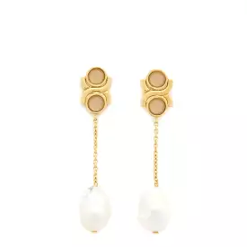 Marcie Quartz Earrings, Gold