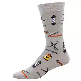 Mens Barber Shop Crew Socks