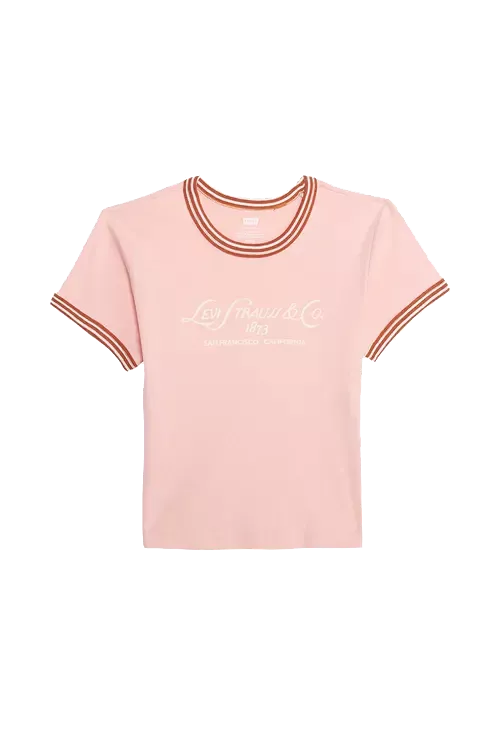 MINI T-SHIRT LEVI'S FEMME GRAPHIC RINGER ROSE QUARTZ