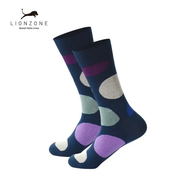 New Men Stylish Striped Plaid Diamond Cherry Socks