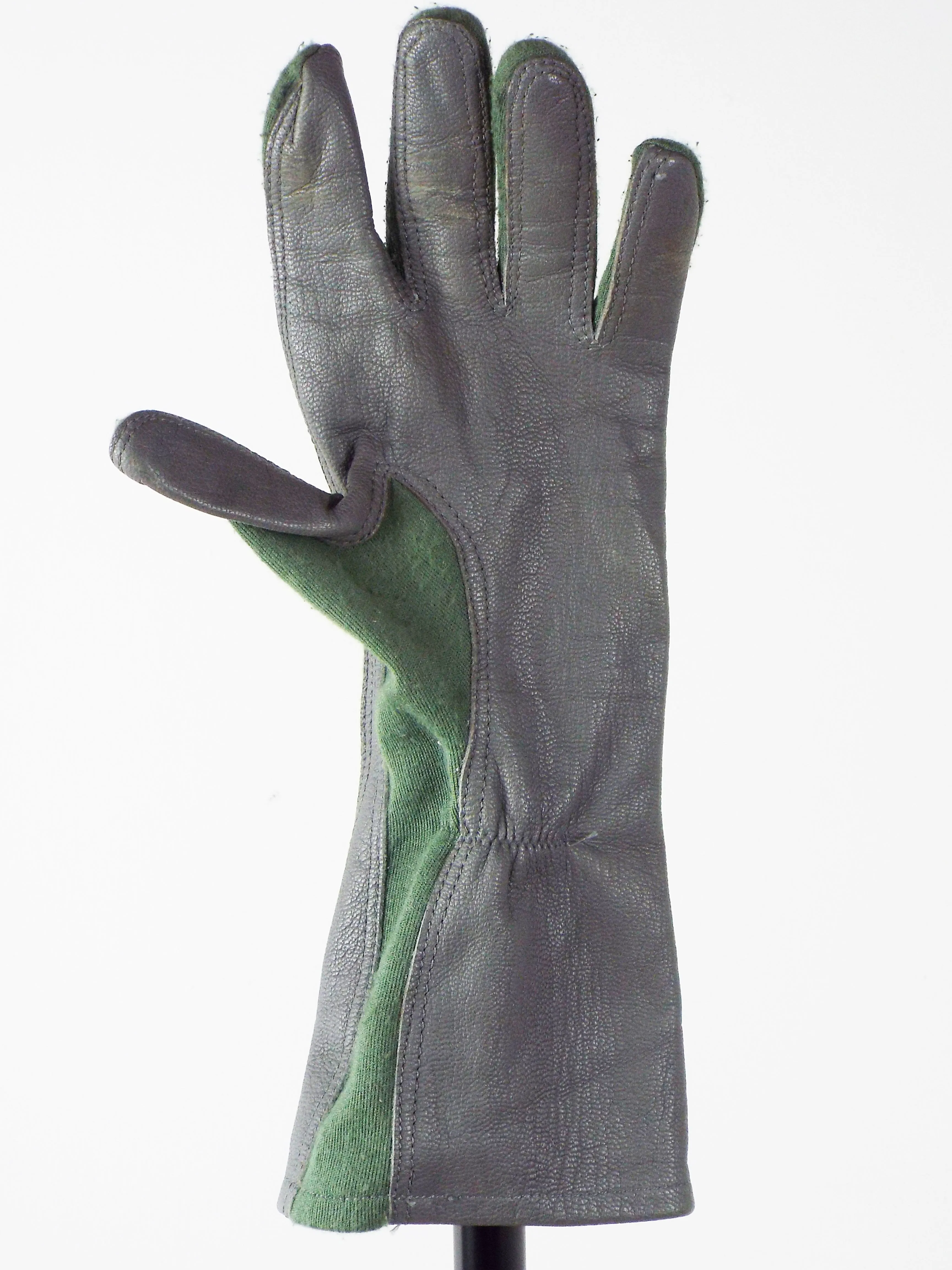 Nomex Green Flyer's Summer Fire Resistant Gloves - leather and Nomex