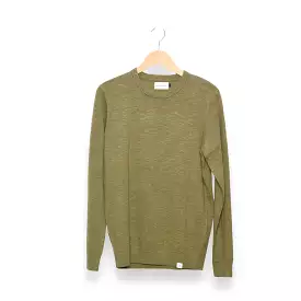 Nowadays Linen Crew Sweater torf moss