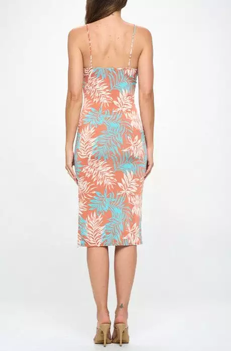 Palm Leaf Midi Dress