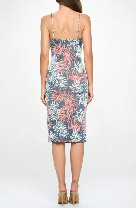 Palm Leaf Midi Dress