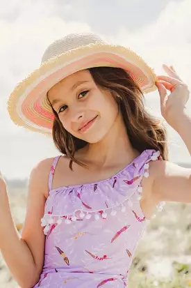 Peachy Striped Sunhat