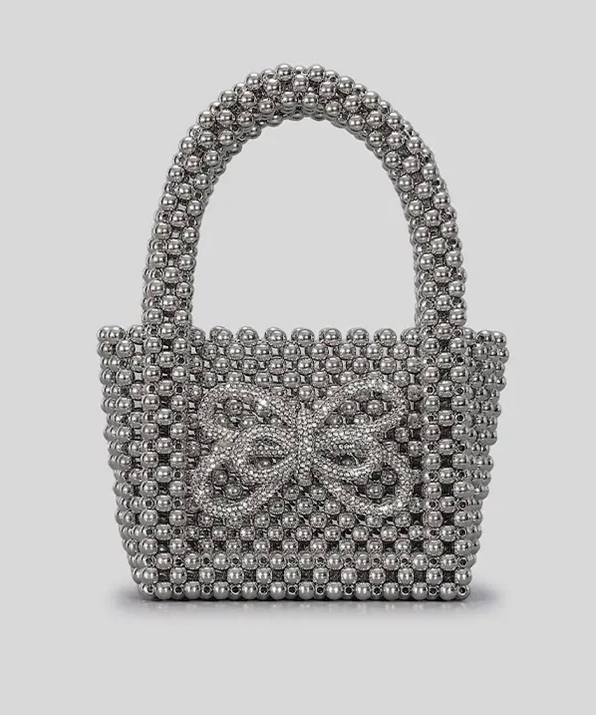 Pearl Beaded Bow Decor Micro Evening Bag