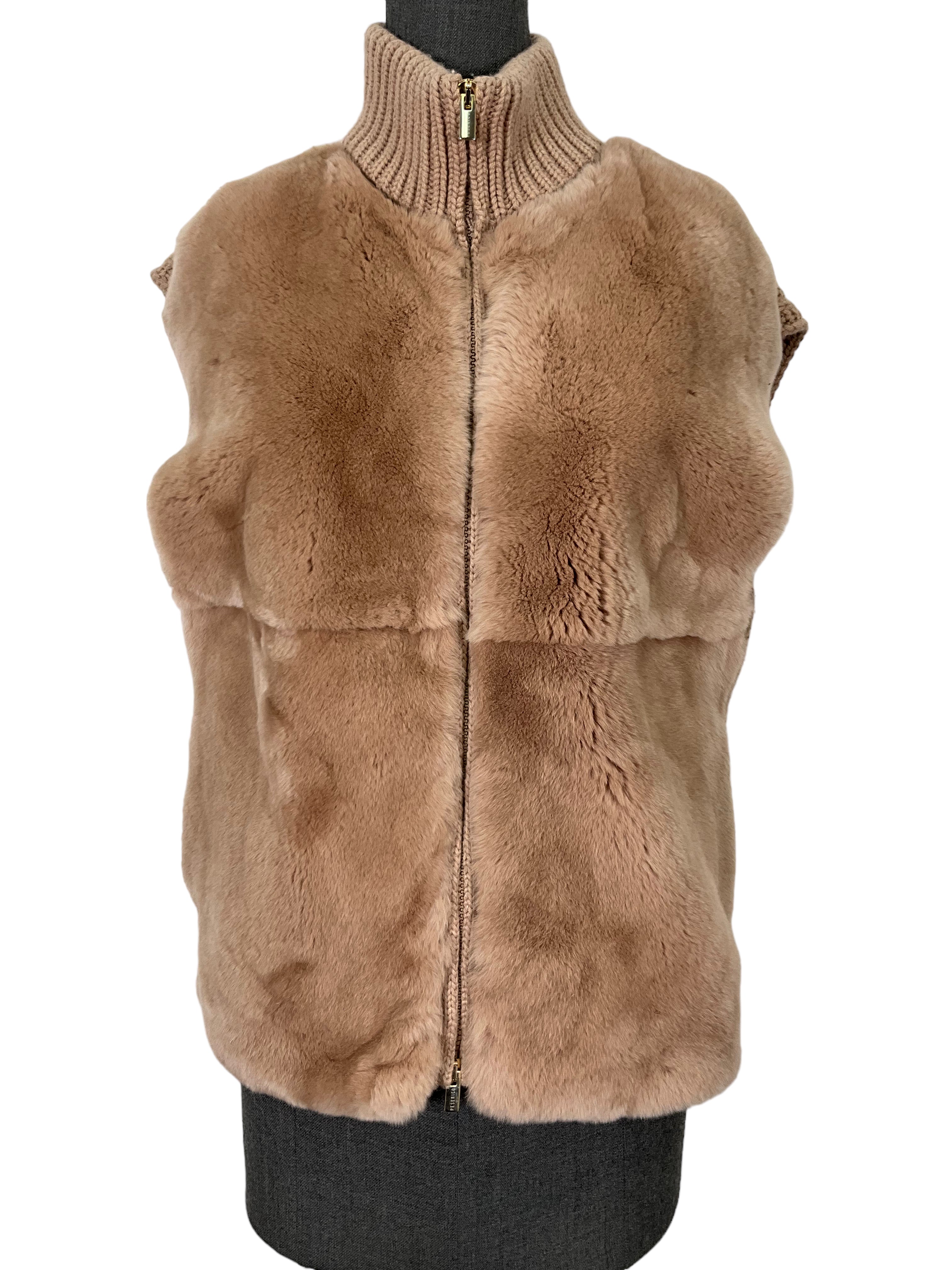 Peserico Rabbit Fur Vest Size M