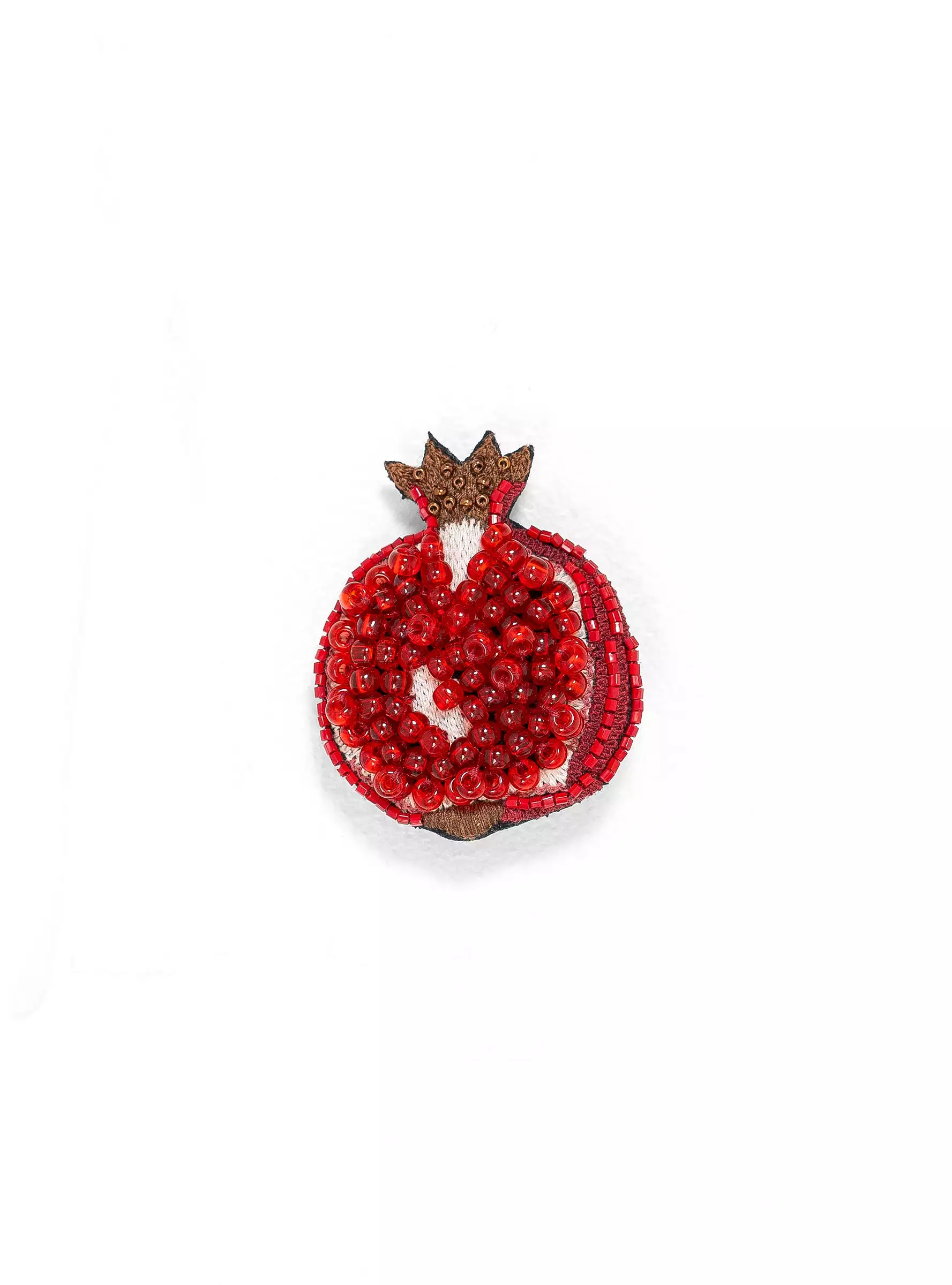 Pomegranate Brooch Red