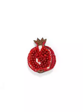 Pomegranate Brooch Red