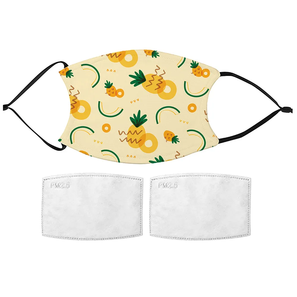 Printed Face Mask - Pineapple Pattern Design