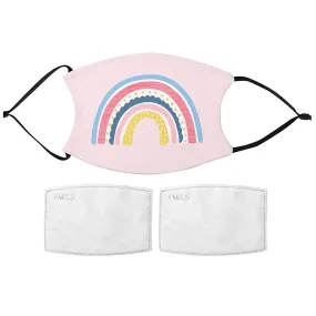 Printed Face Mask - Pink Rainbow Design