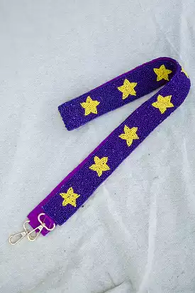 Purple Star Beaded Bag Strap