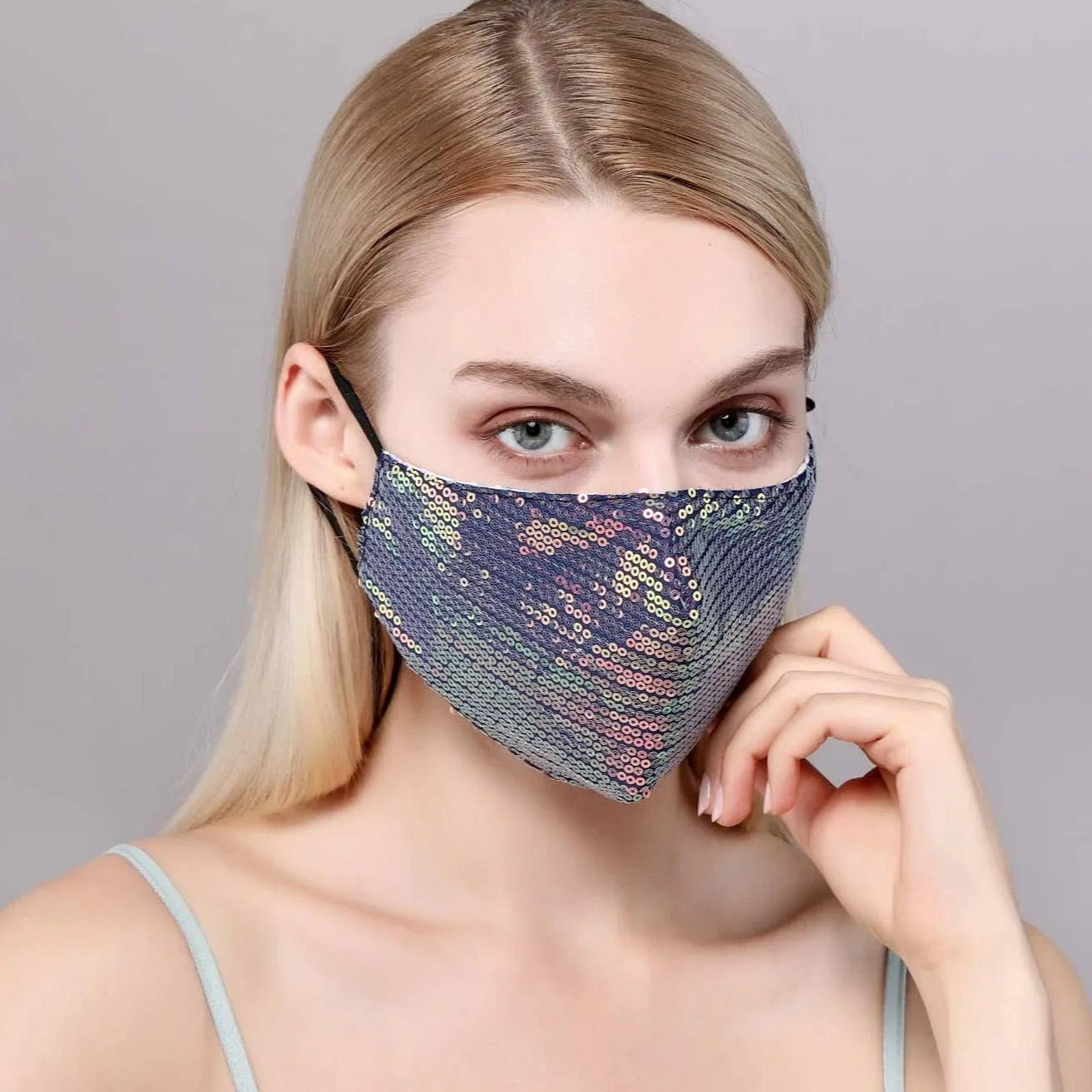 Stella Misty Purple Iridescent Sequin Mask