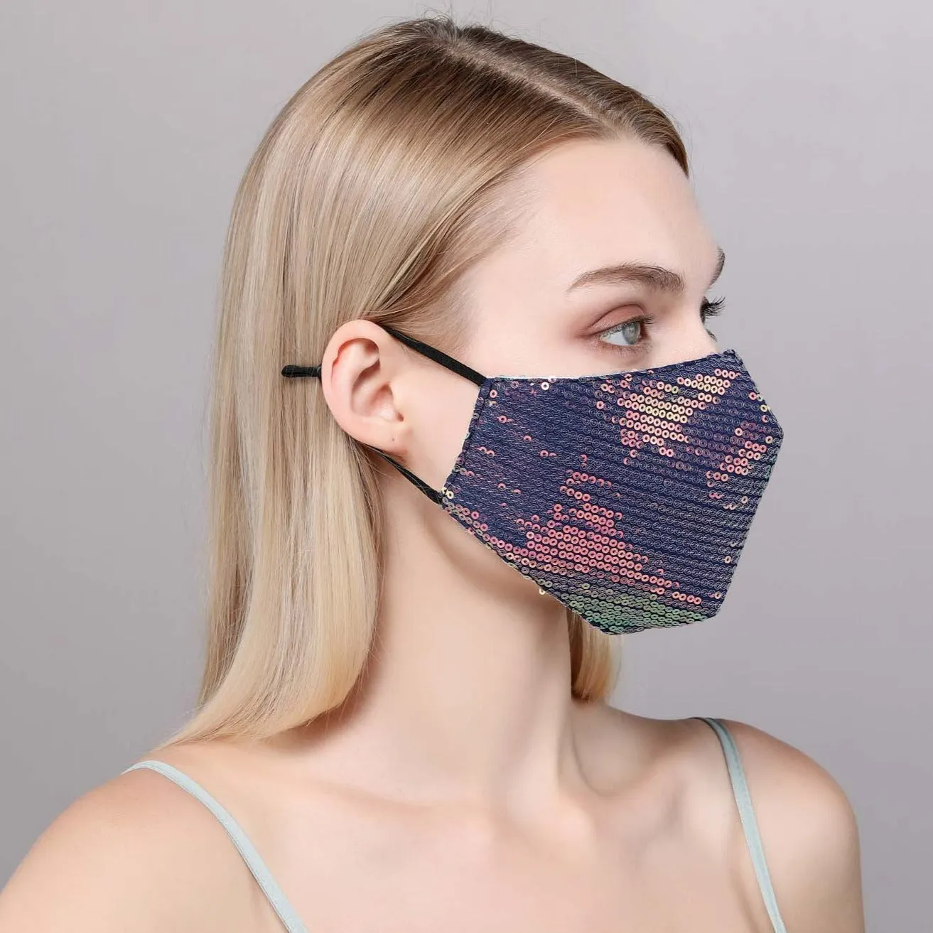 Stella Misty Purple Iridescent Sequin Mask