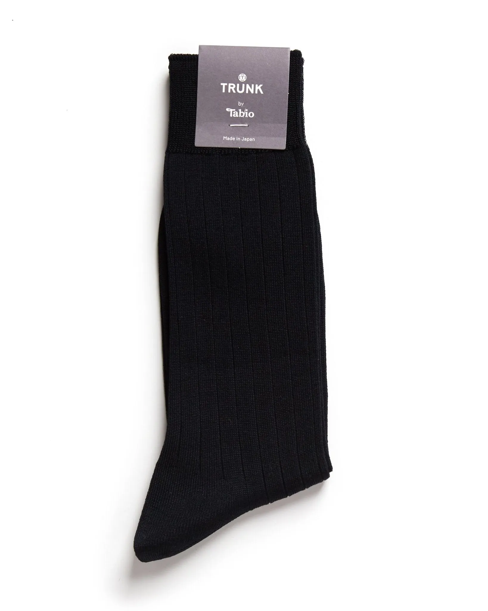 Tabio Cotton Ribbed Socks: Black