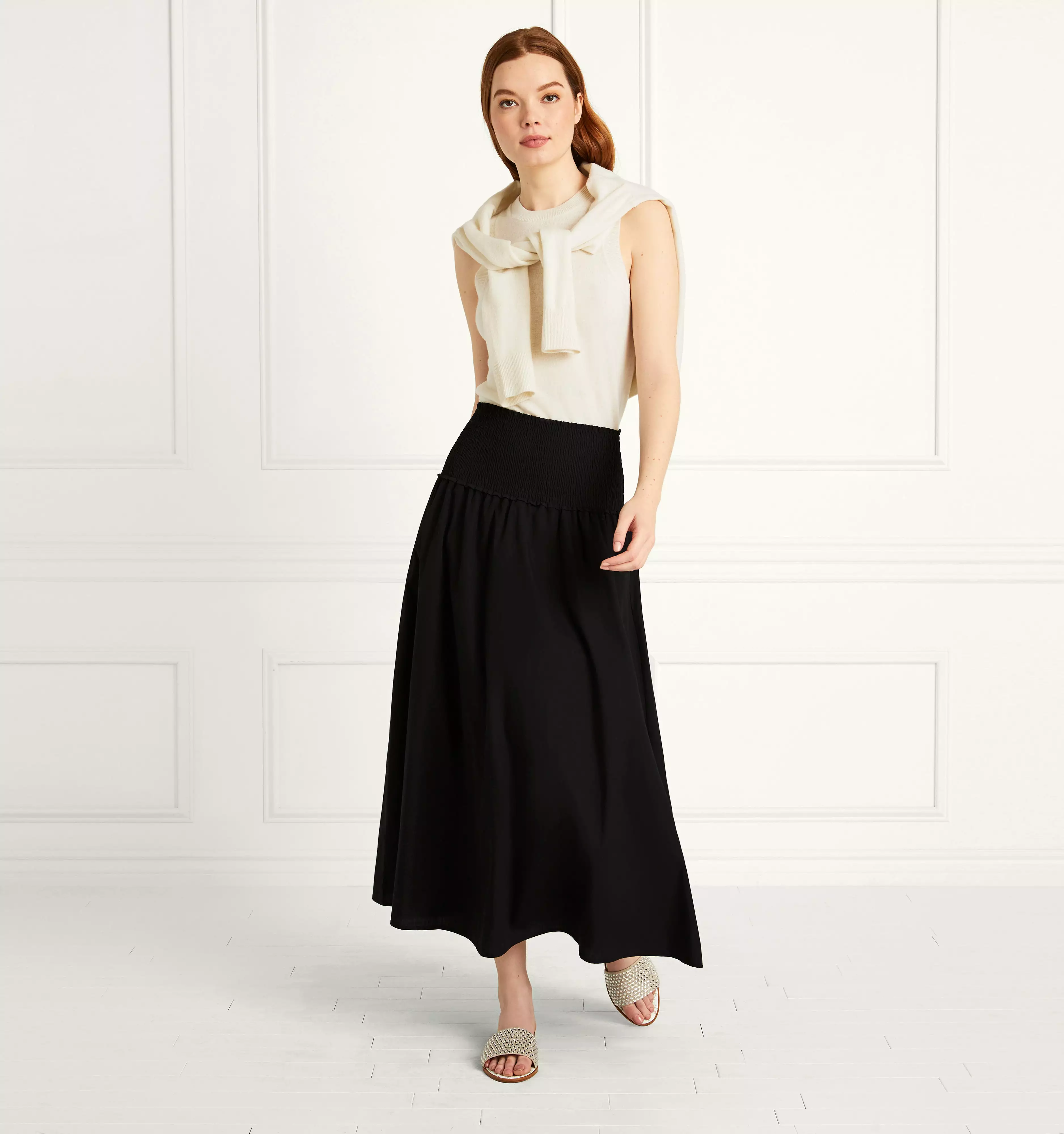 The Delphine Nap Skirt - Black Cotton