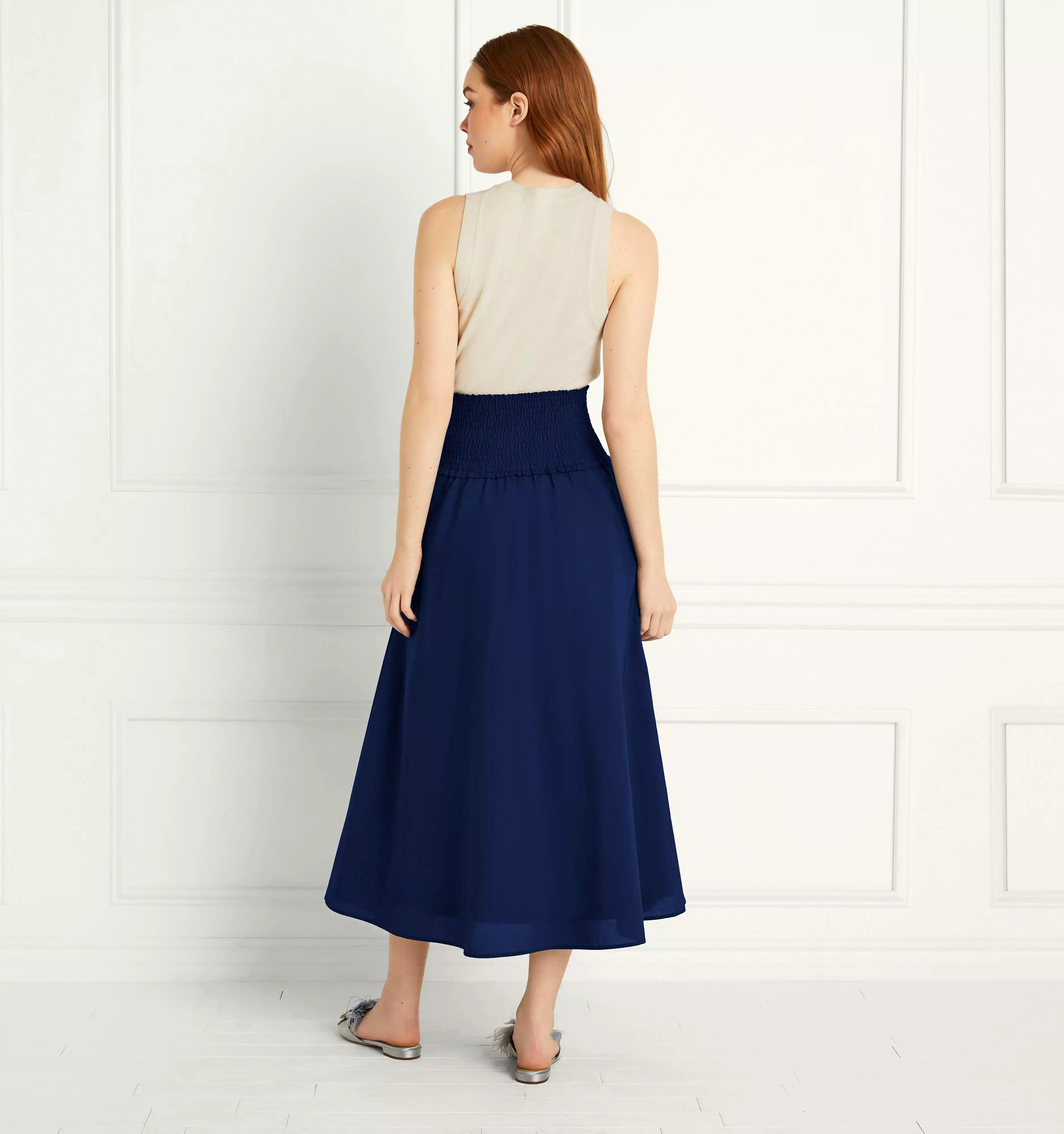 The Delphine Nap Skirt - Navy Cotton