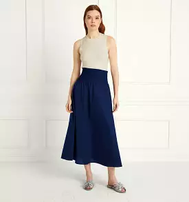 The Delphine Nap Skirt - Navy Cotton