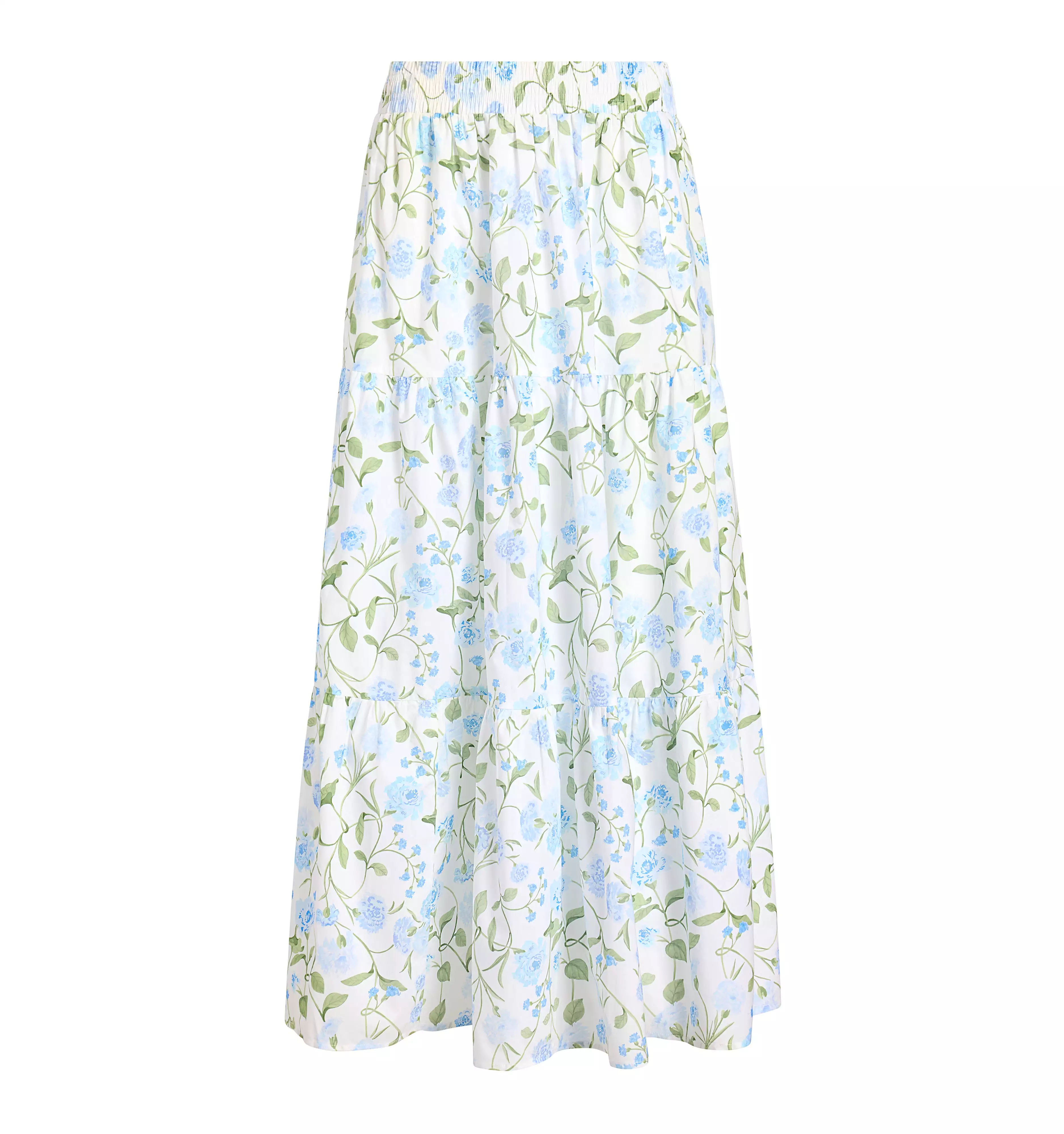 The Florence Nap Skirt - Blue Peony Bouquet Cotton